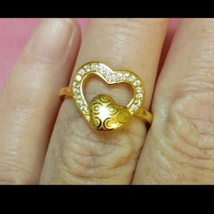 💜 ❤️ New  size 7 double heart ring. 18kt Gold Filled